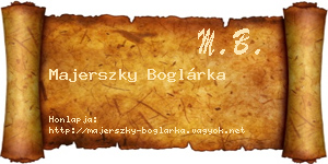 Majerszky Boglárka névjegykártya